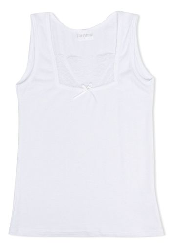 La Perla Kids lace-detailed sleeveless top - XO BIANCO