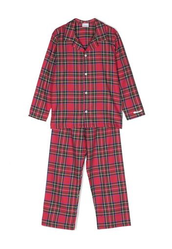 La Perla Kids tartan long-sleeve pyjamas - Red