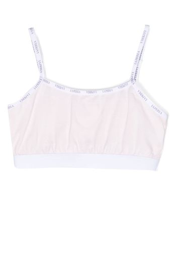 La Perla Kids logo-print bra - Pink