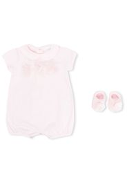 La Perla Kids floral-applique babygrow set - Pink