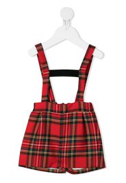 tartan-print dungarees