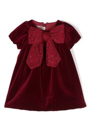 La Stupenderia bow-detailing velvet-finish dress - Red