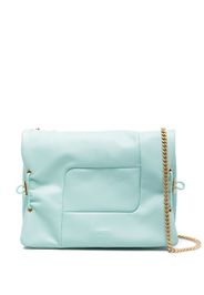 Lancel logo-embossed leather shoulder bag - Blue