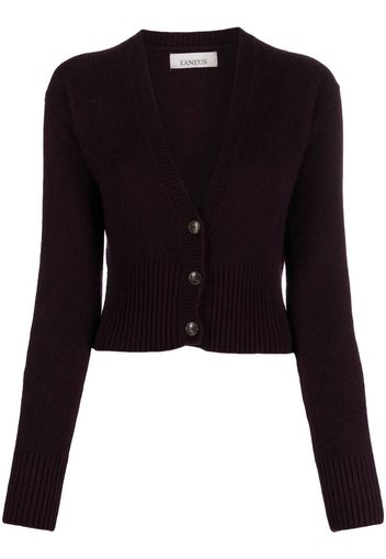 Laneus cropped cashmere-silk cardigan - Red