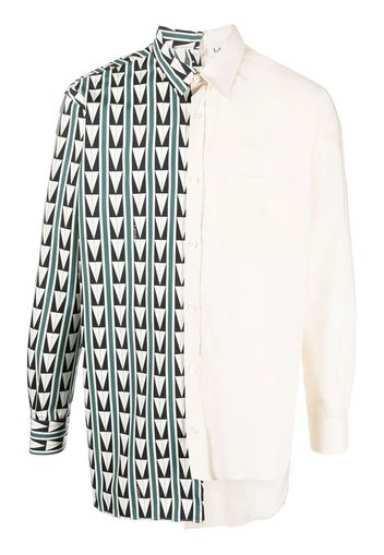 Lanvin patchwork geometric print shirt - Neutrals