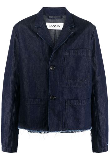 Lanvin raw-cut hem denim blazer - Blue