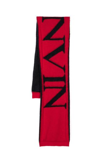 Lanvin brushed intarsia-knit scarf - Red