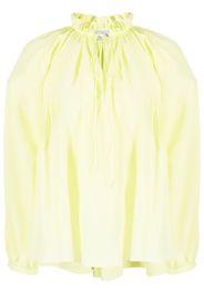 Lanvin pleated-neckline silk blouse - Green