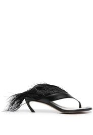 Lanvin Feather Swing 65 leather sandals - Black