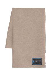 Lanvin logo-tag cashmere scarf - Brown