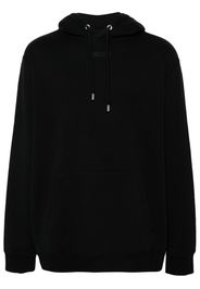 Lanvin logo-embroidered cotton hoodie - Black