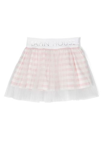 Lapin House logo waistband tulle skirt - Pink