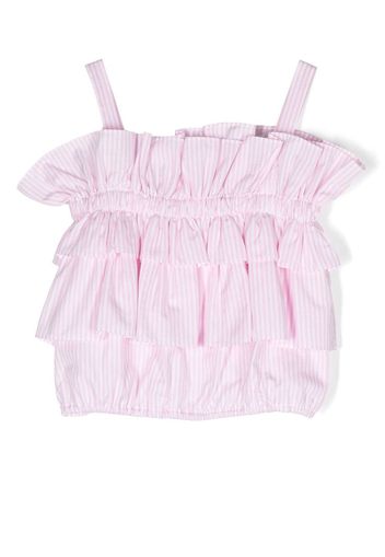 Lapin House ruffled striped sleeveless top - Pink