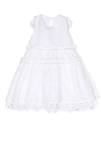 Lapin House broderie-anglaise tiered dress - White