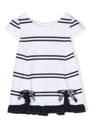 Lapin House striped flared dress - White