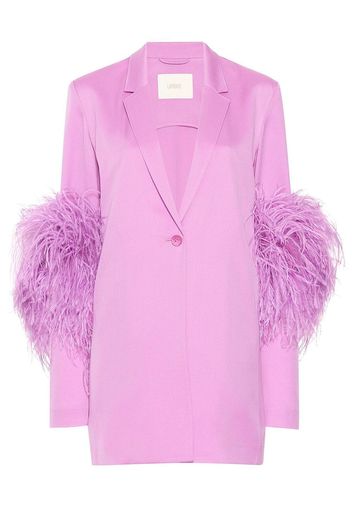 LAPOINTE feather-trim single-breasted blazer - Pink