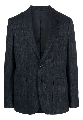 Lardini single-breasted wool-blend blazer - Blue