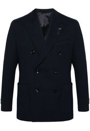 Lardini double-breasted wool blazer - Blue