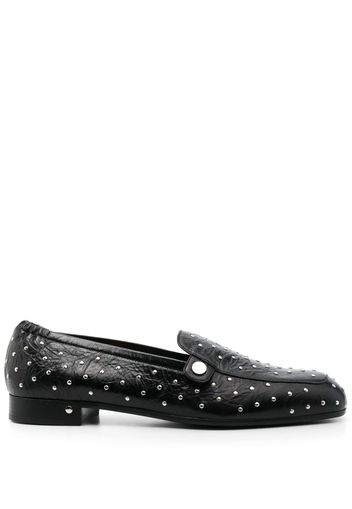 Laurence Dacade stud-embellished creased leather loafers - Black