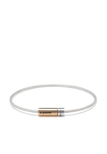 18kt gold and silver 9g polished bicolor cable bracelet