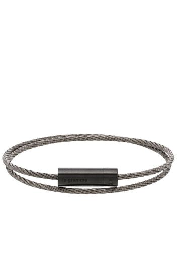 Le Gramme 7g brushed double cable bracelet - Black