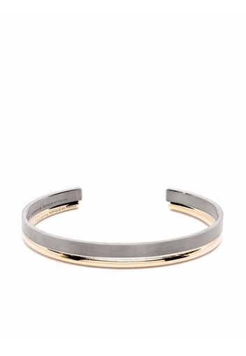 Le Gramme 18kt polished yellow gold and blackened sterling silver Ribbon cuff set