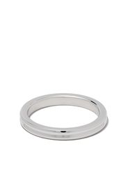 Le Gramme 18kt white polished gold Horizontal Guilloche ring