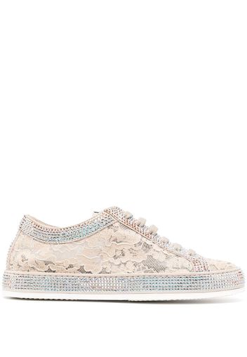 Le Silla Claire floral lace sneakers - Neutrals