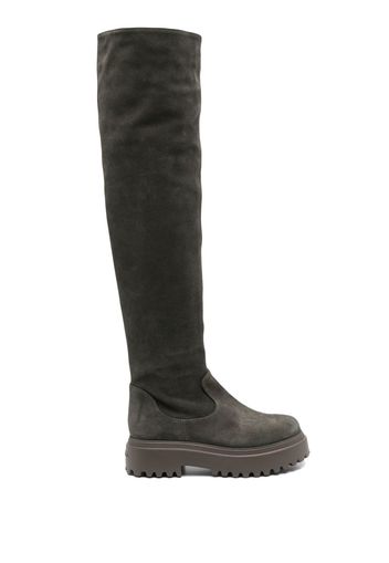 Le Silla Ranger suede-leather thigh-high boots - Grey