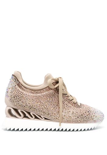 Le Silla Reiko Wave rhinestone-embellished sneakers - 913 mordore