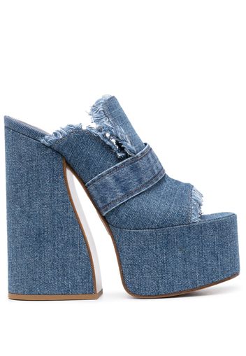 Le Silla denim 170mm platform mules - Blue