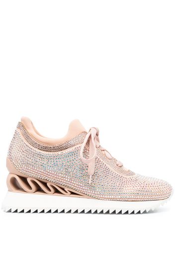 Le Silla Reiko Wave crystal-embellished sneakers - Pink