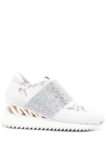 Le Silla Jackie crystal-embellished sneakers - White