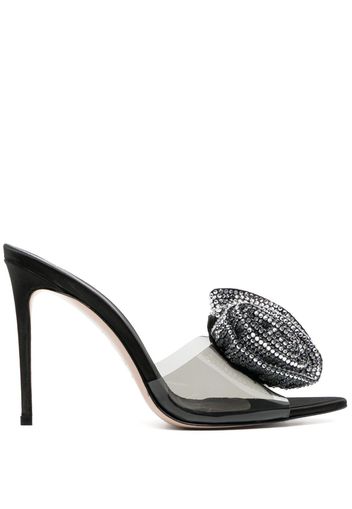 Le Silla Rose 100mm crystal-embellished mules - Black