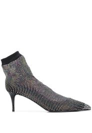 Le Silla crystal-embellished mesh ankle boots - Black