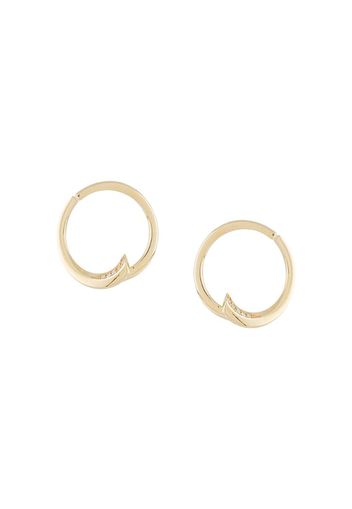 18kt yellow gold diamond Pin Wheel hoop earrings