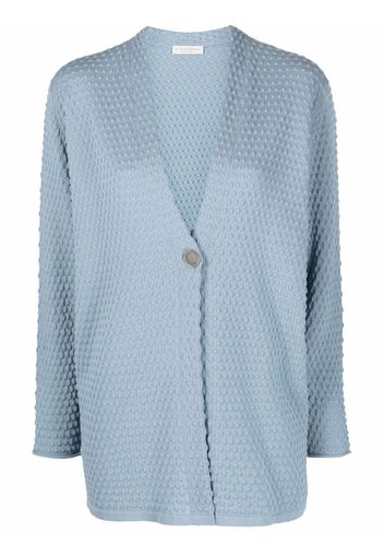 Le Tricot Perugia textured button-front cardigan - Blue