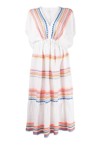 lemlem Bekah plunging V-neck dress - White