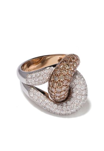 18kt rose and white gold Abbraccio diamond ring