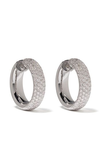 18kt white gold diamond hoop earrings