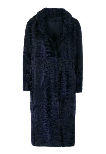 Liska textured single-breasted coat - Blue