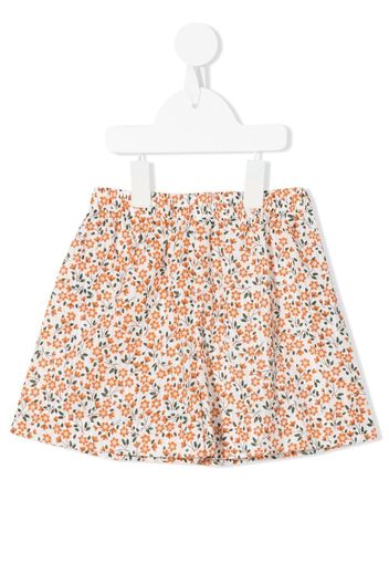 LITTLE BAMBAH floral-print cotton-blend shorts - Orange