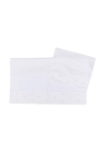 Little Bear embroidered bow cotton sheet - White