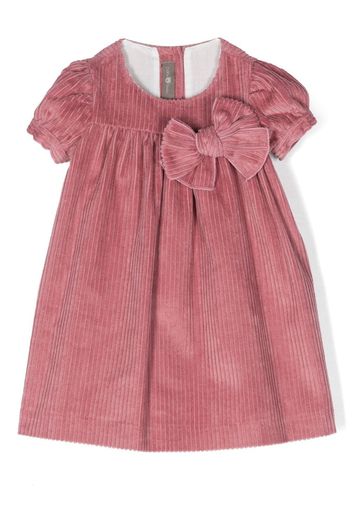 Little Bear bow-detail short-sleeve dress - Pink