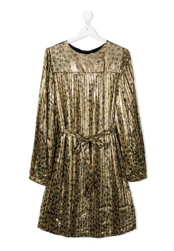 metallic leopard print dress