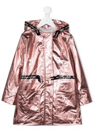 laminated hooded parka coat