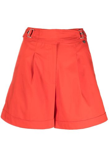 LIU JO belted high-waisted shorts - Red