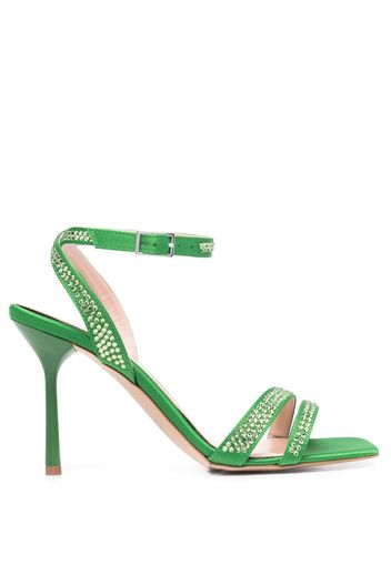 LIU JO crystal-embellished leather sandals - Green