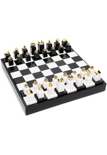 24K gold black stone chess set