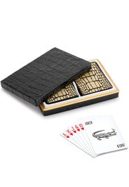 L'Objet Crocodile Box playing cards set - Black